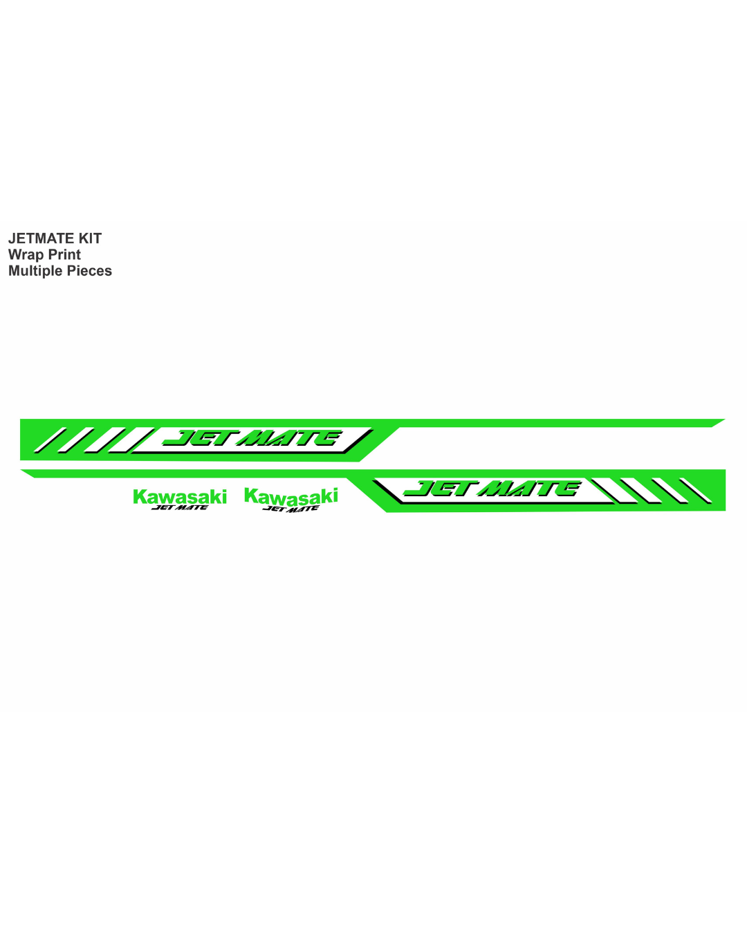 Kawasaki Jet Mate, Graphics Kit Black & Light Green
