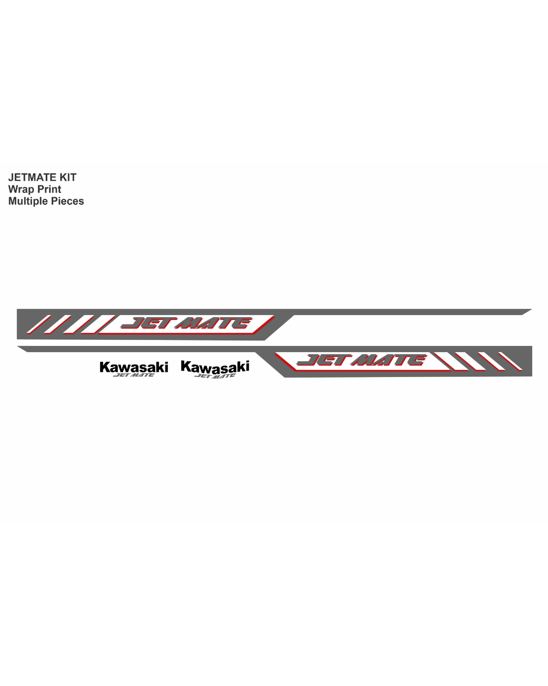 Kawasaki Jet Mate, Graphics Kit Grey & Red