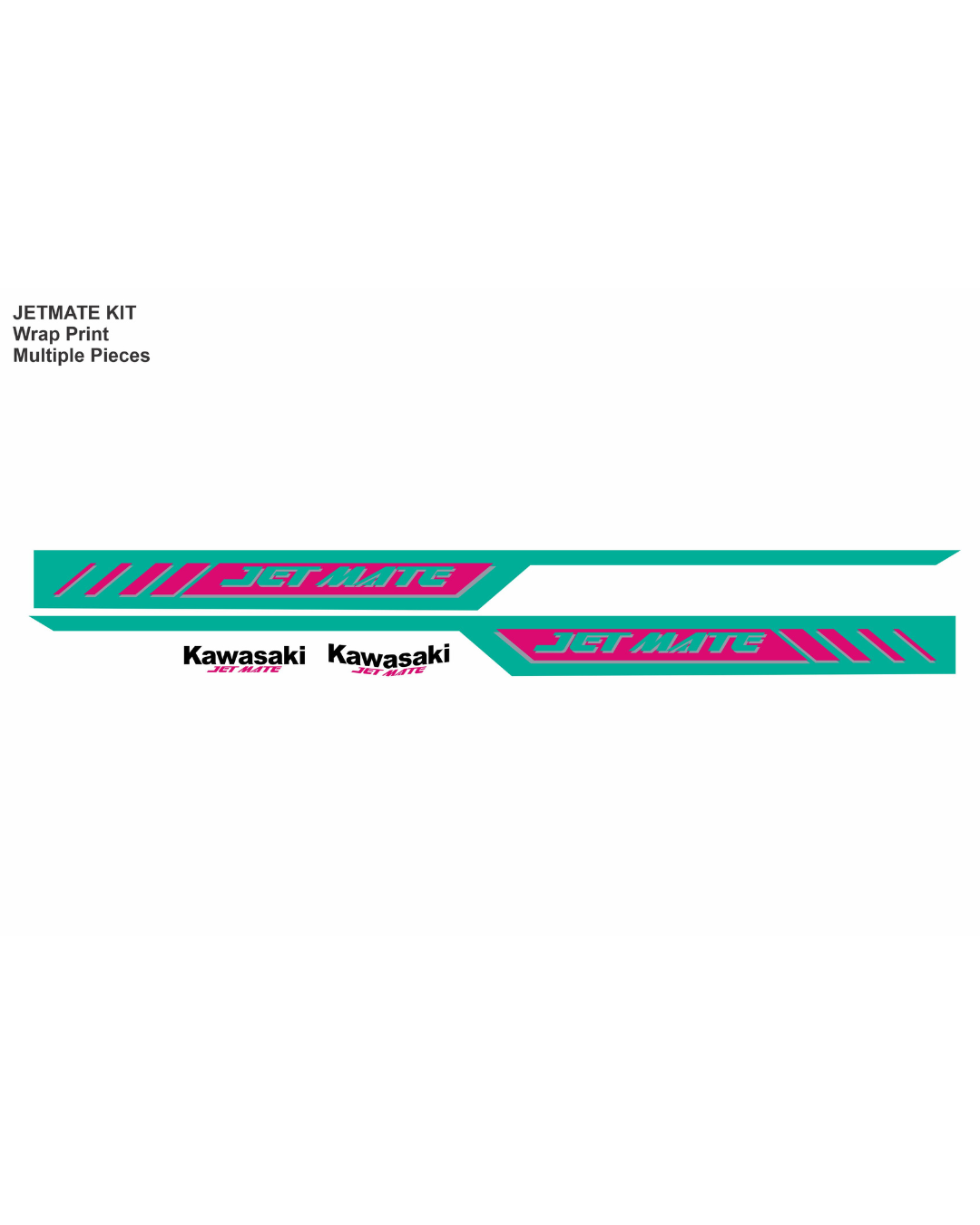 Kawasaki Jet Mate, Graphics Kit Teal & Pink
