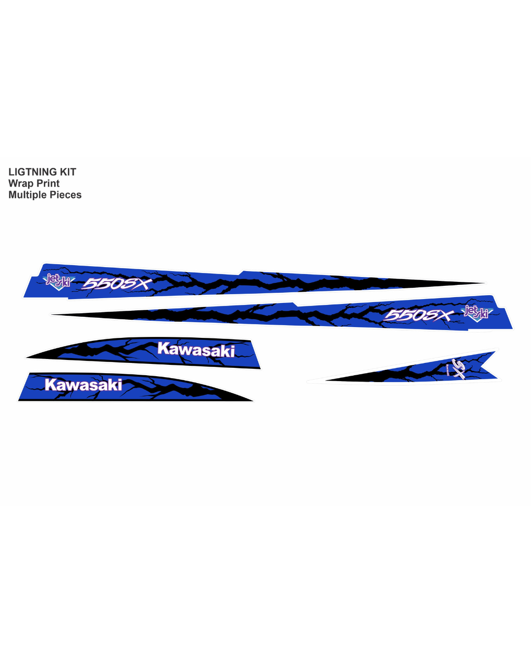 Kawasaki 550/440, Graphics Kit Black & Blue