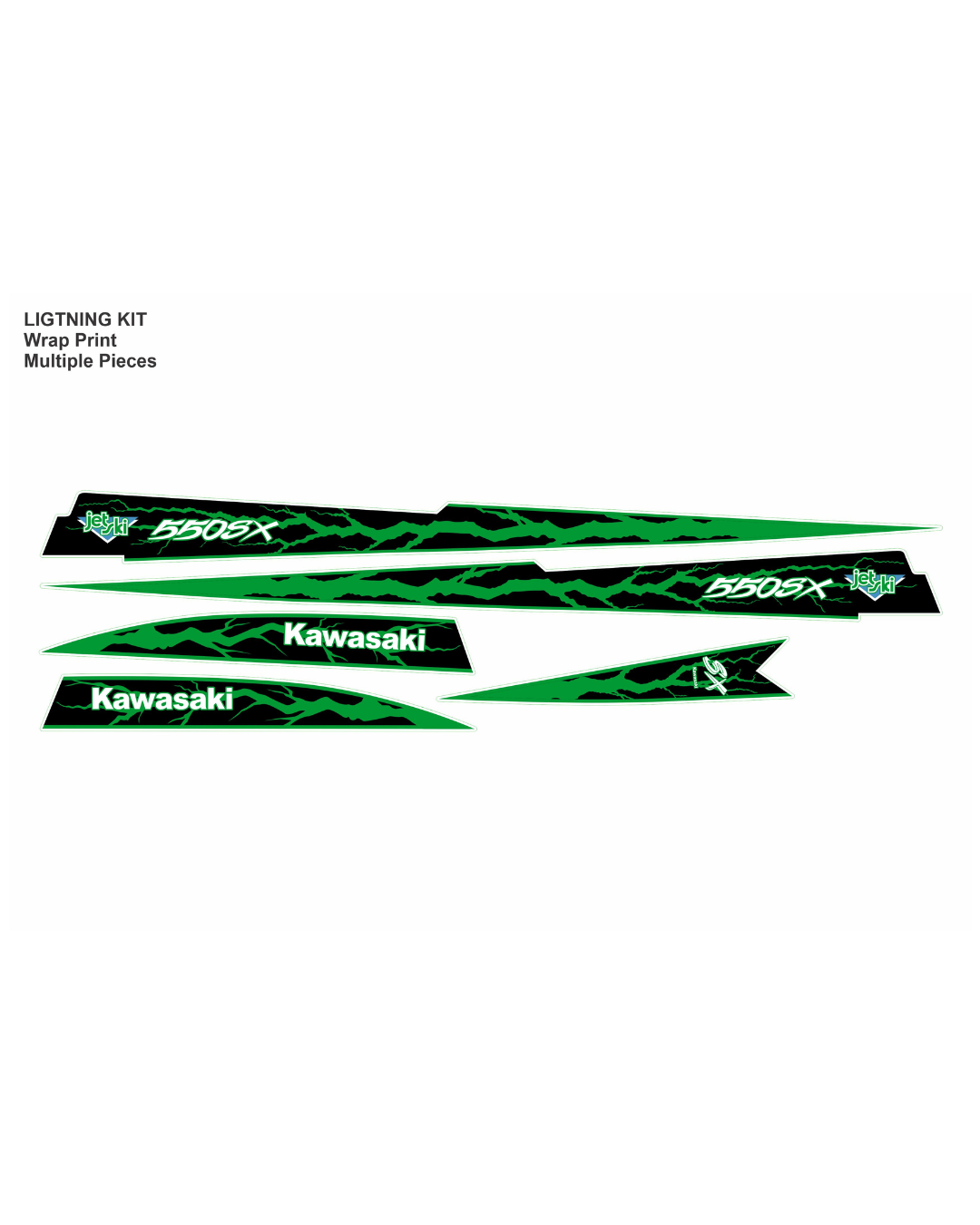 Kawasaki 550/440, Graphics Kit Black & Green