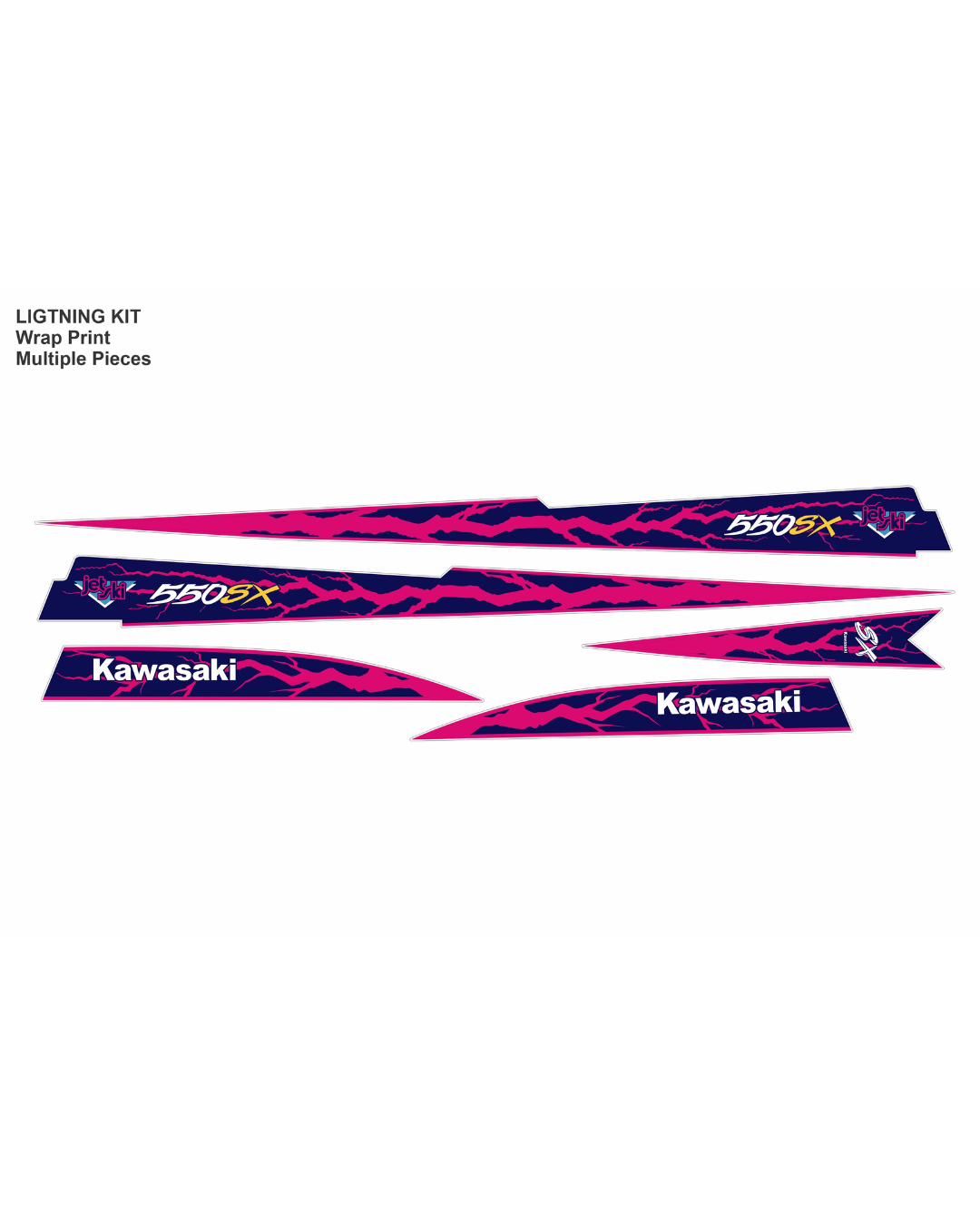 Kawasaki 550/440, Graphics Kit Pink & Purple