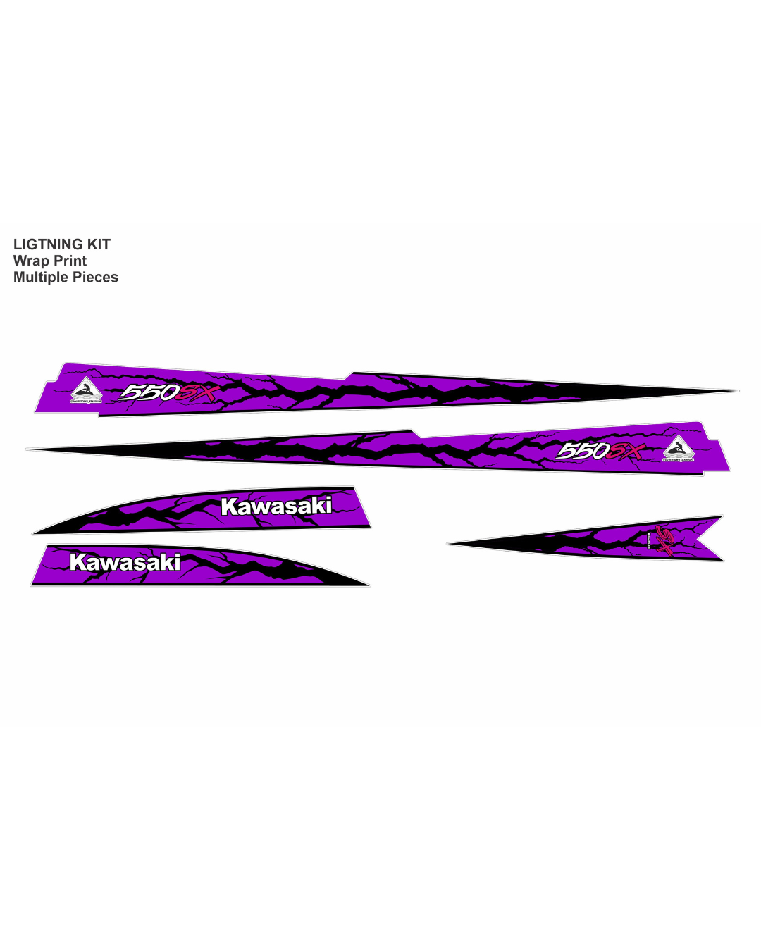 Kawasaki 550/440, Graphics Kit Black & Purple