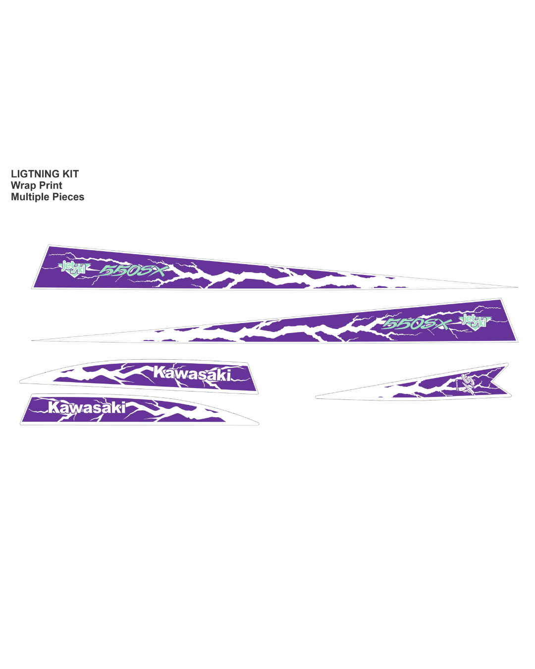 Kawasaki 550/440, Graphics Kit White & Purple