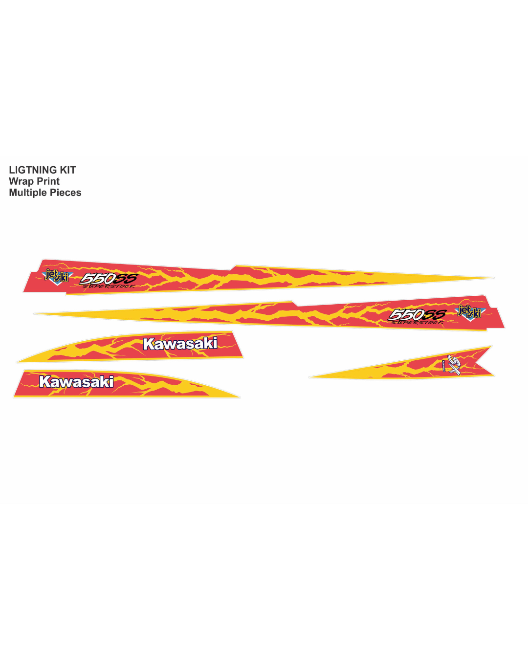 Kawasaki 550/440, Graphics Kit Salmon & Yellow